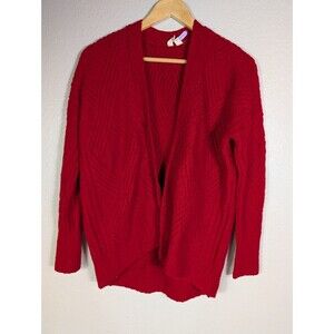 Moth by Anthropologie Red Alpaca Wool Blend Drape Cardigan Size XS Oversized 106